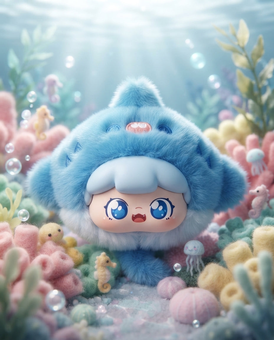 Bubbly Shark Charm - Ocean Series Plush Charms