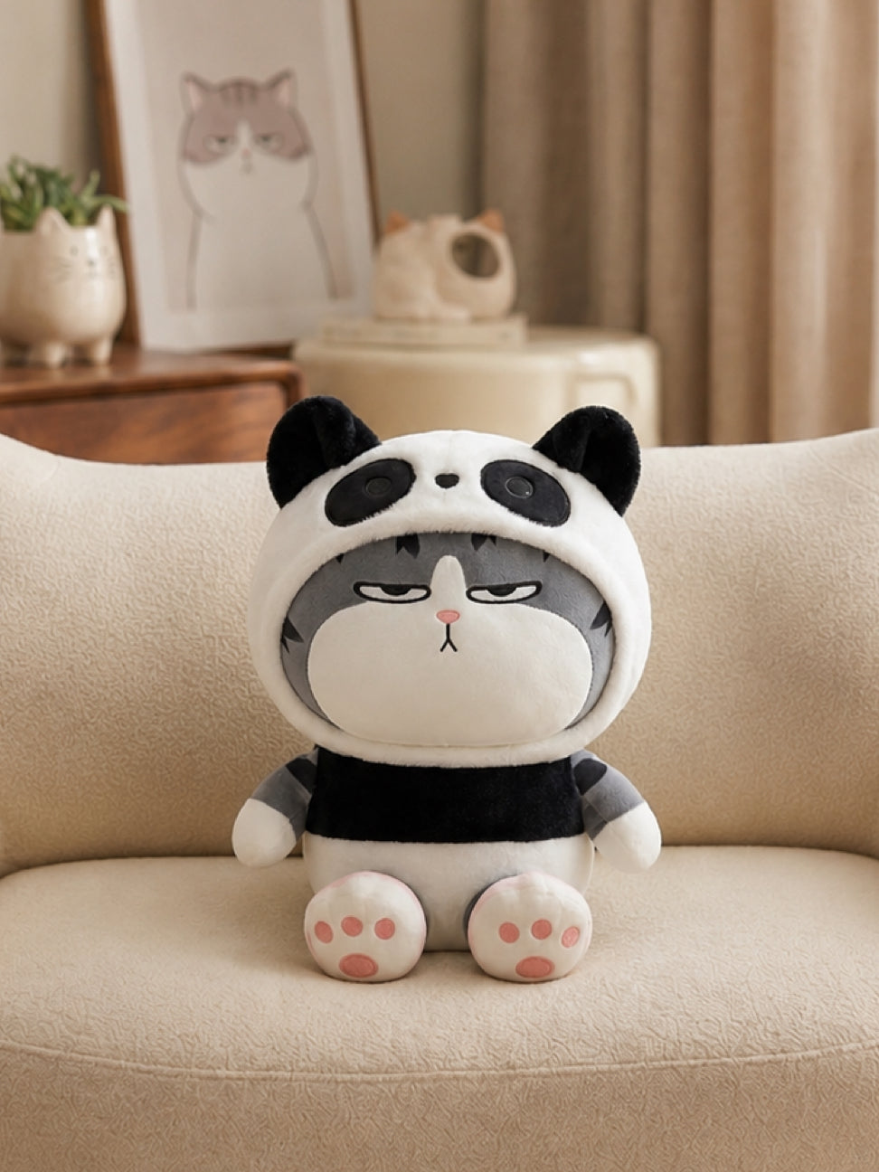 Plushie - Grumpy Cat Panda Plushie - 23cm Tall