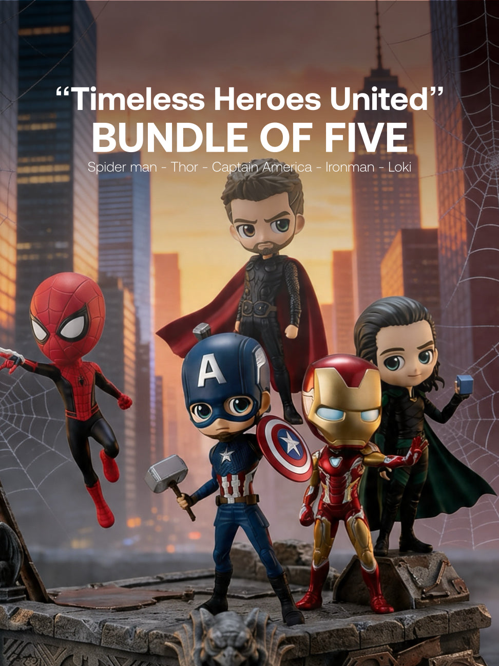 Marvel - Thor, Spiderman, Loki, Captain America, Ironman Qposket