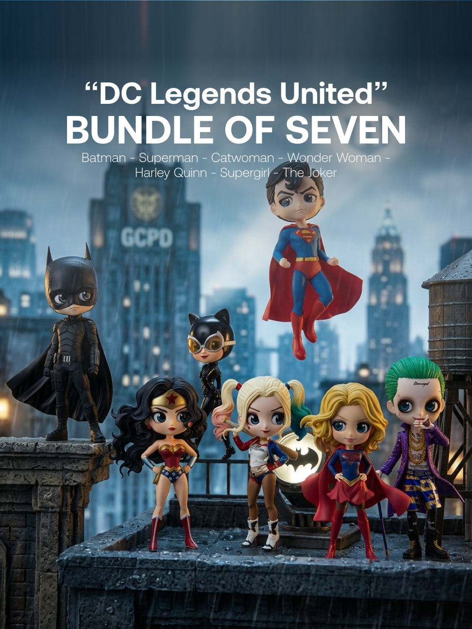DC & Marvel - Superman, Ironman, Captain America, Thor, Spider-Man, Batman, The Joker, Loki Qposket - “The Multiverse Titans” Bundle - Bundle of Eight