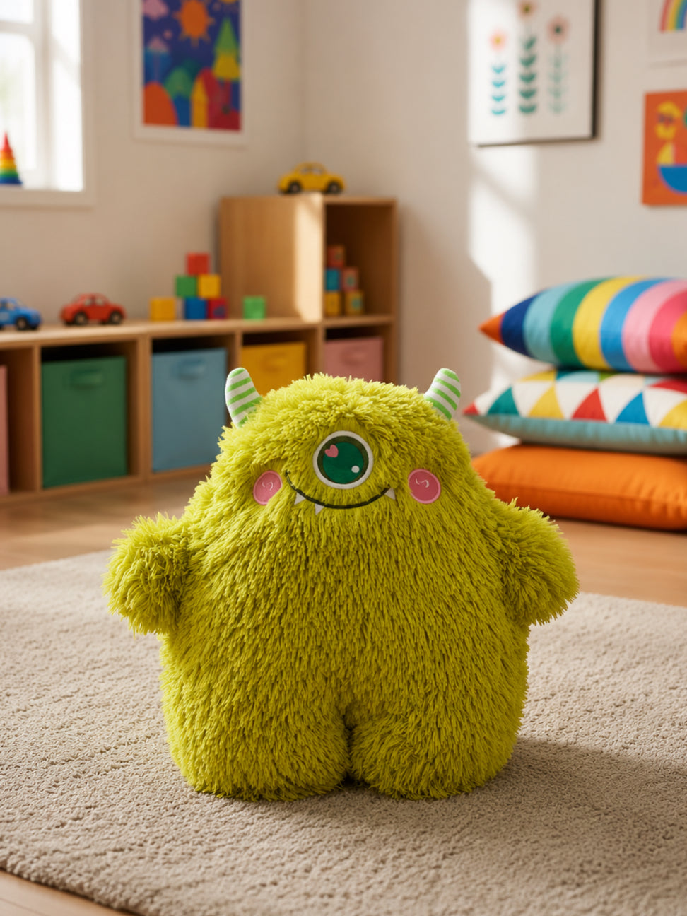 Plushie- XL Green Friendly Monster Plushie - 45cm Tall