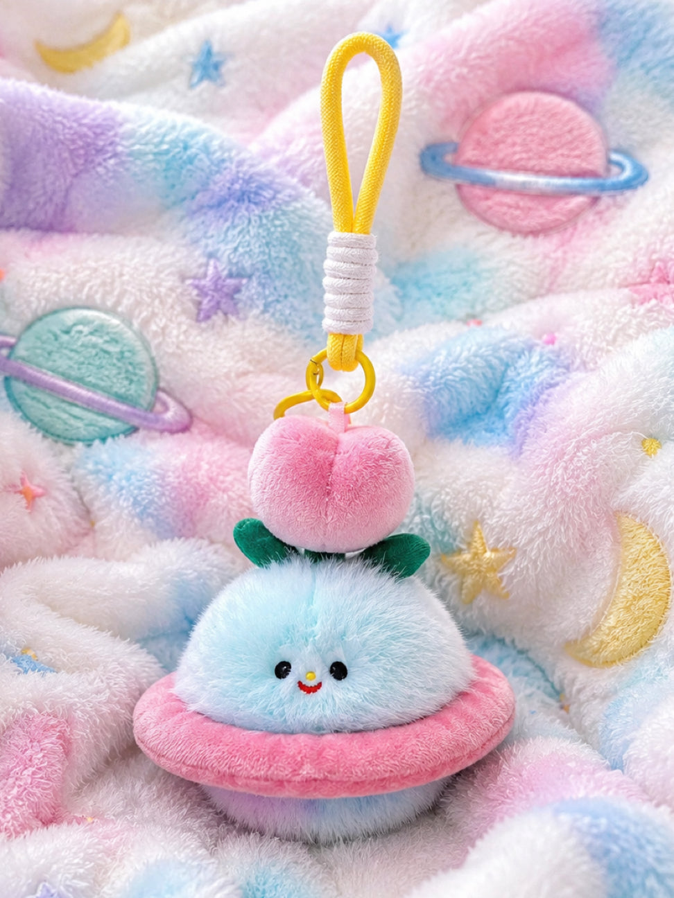 Pastel Blue Planet Charm - Milky Way Plush Charms