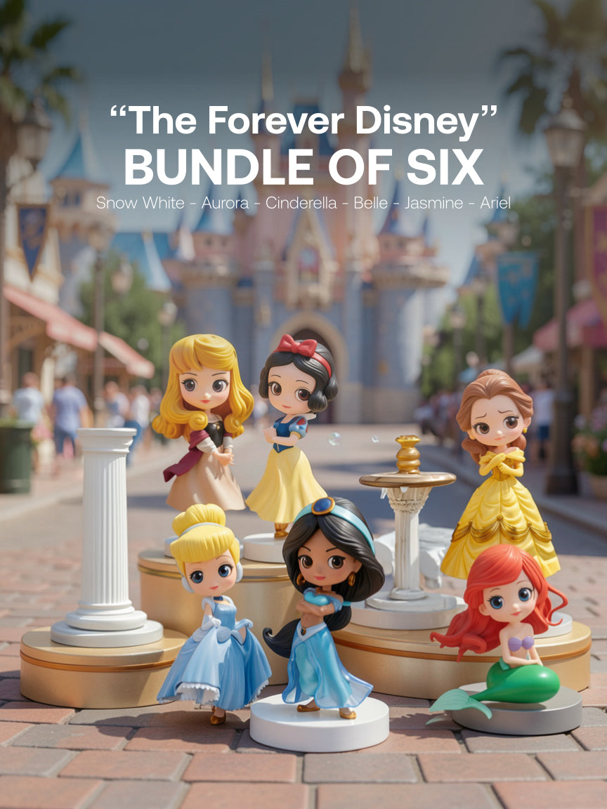 Disney - Snow White, Aurora, Cinderella, Belle, Jasmine, Ariel + Mystery Gift - Bundle of Six - “The Forever Disney” Bundle