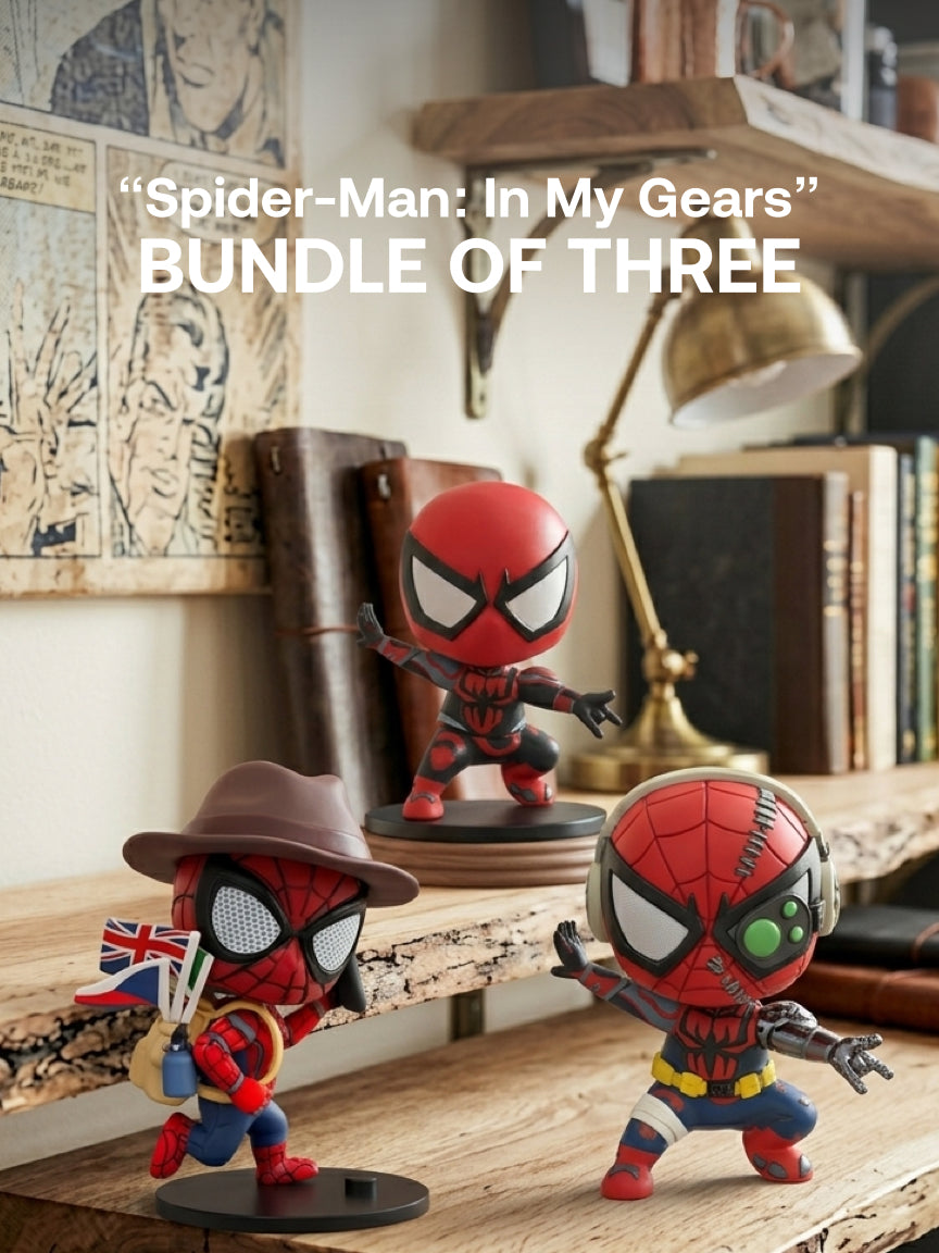 Marvel - 10cm Tall - Spiderman Mini Figurine V1, V2, V3 - “Spider-Man: In My Gears” Bundle - Bundle of Three