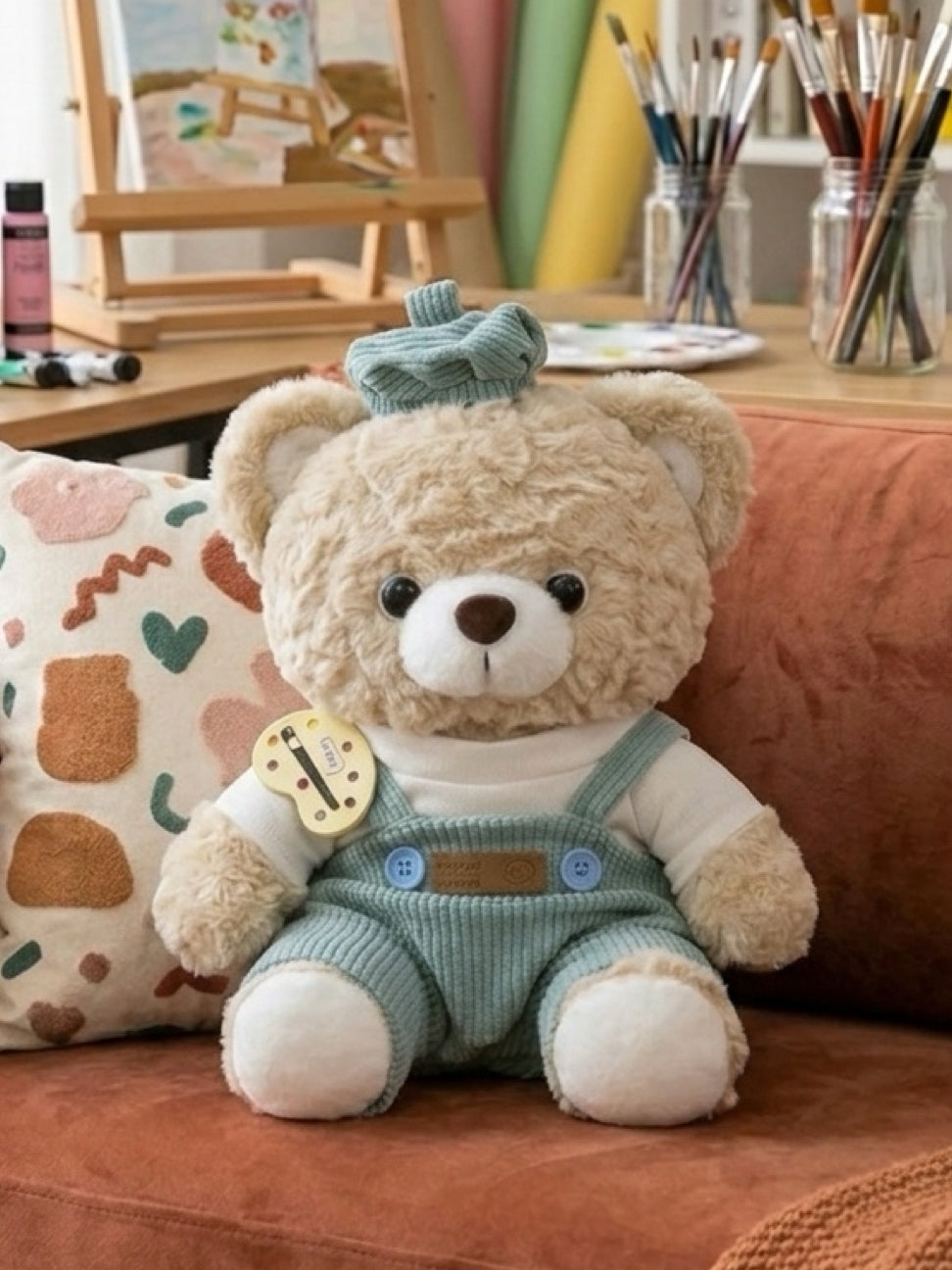 Plushie - Artistic Teddy Bear Plushie - 25cm Tall