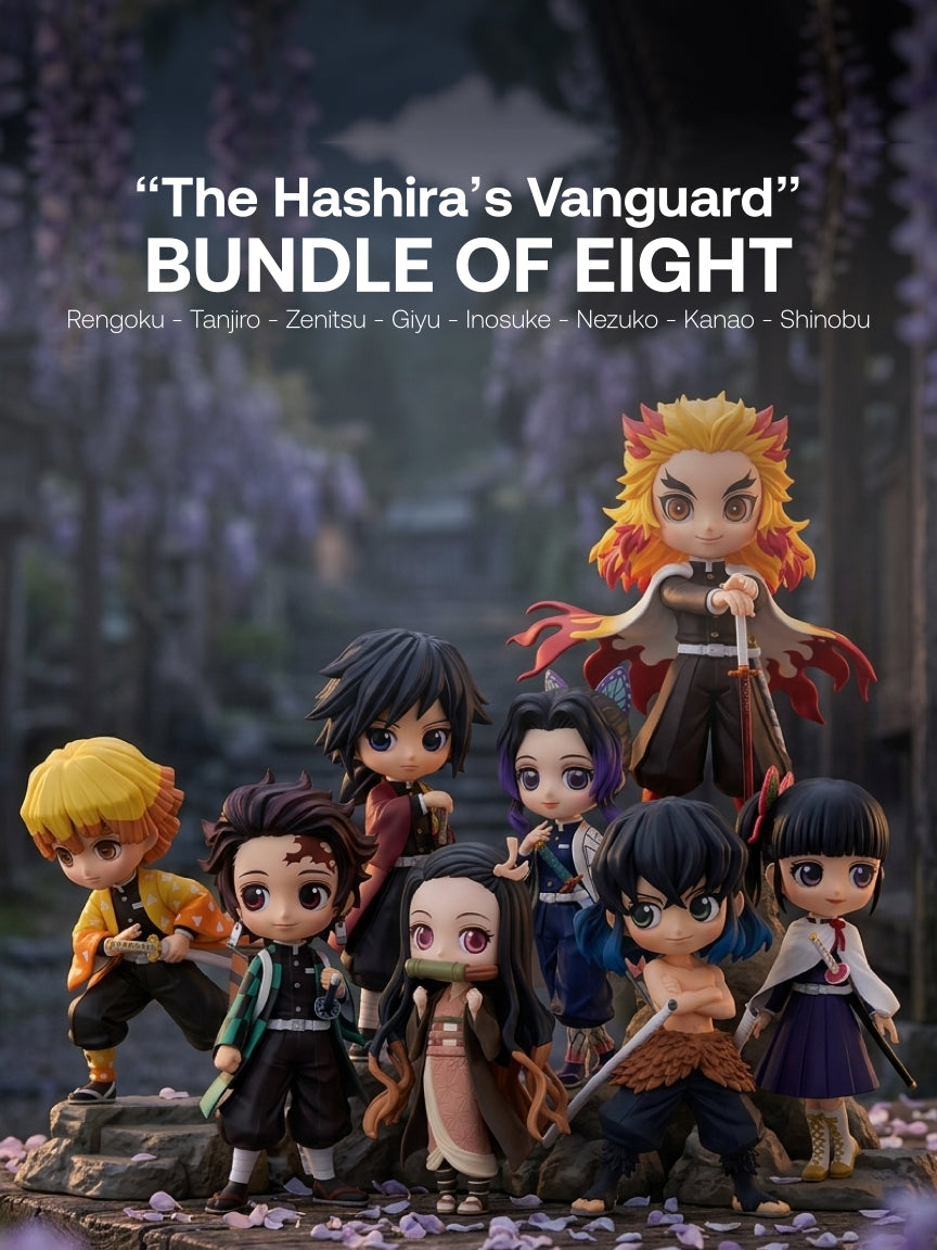 Demon Slayer - Rengoku, Tanjiro, Zenitsu, Giyu, Inosuke, Nezuko, Kanao, Shinobu + Mystery Gift - “The Hashira’s Vanguard” Bundle - Bundle of Eight