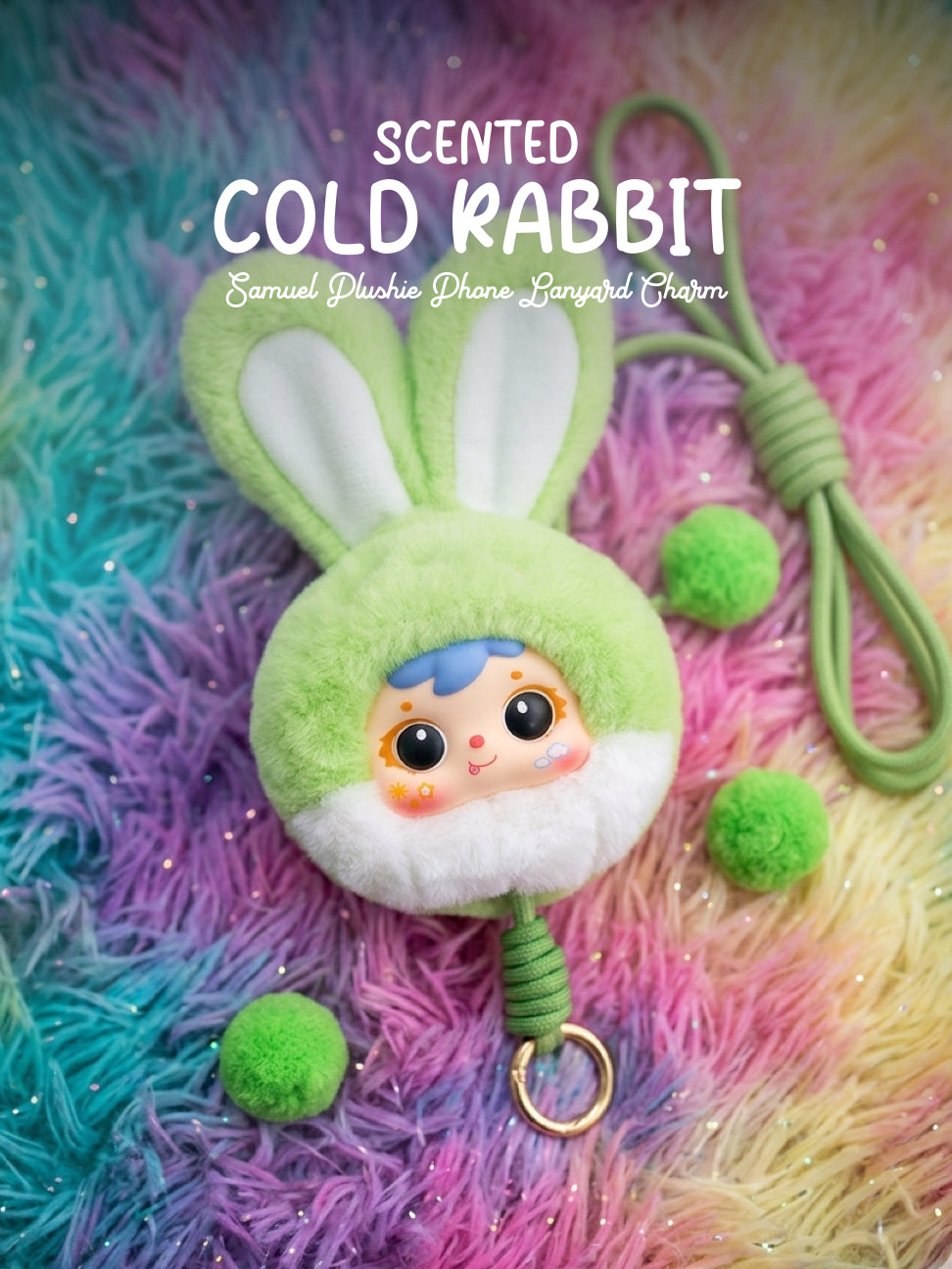 Cold Rabbit Charm - Samuel Scented Lucky Plush Charm - Lucky Animal Series - Phone Lanyard