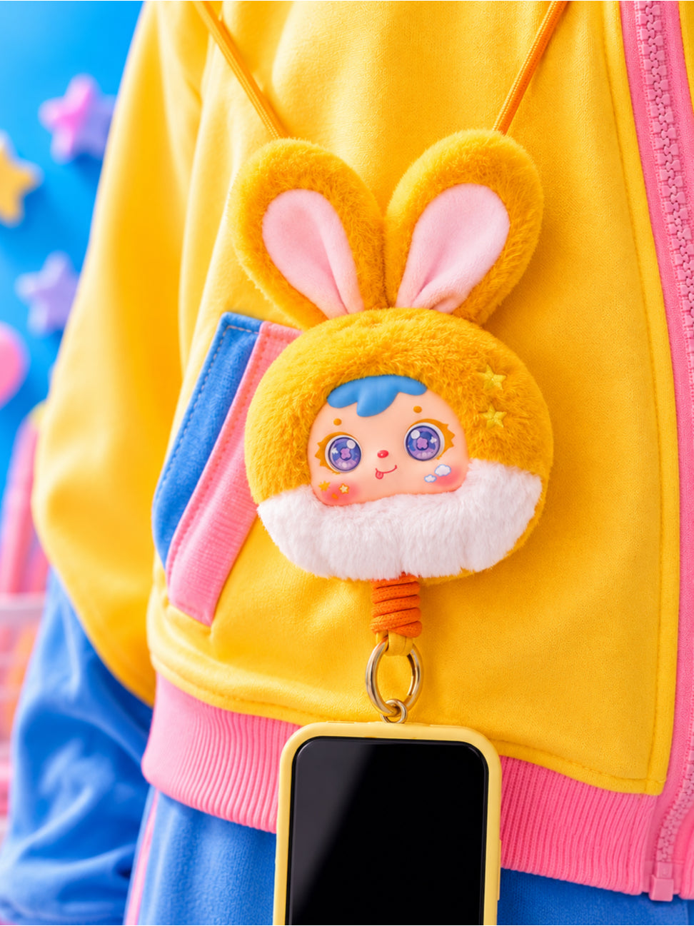 Excited Rabbit Charm - Samuel Scented Lucky Plush Charm - Lucky Animal Series - Phone Lanyard