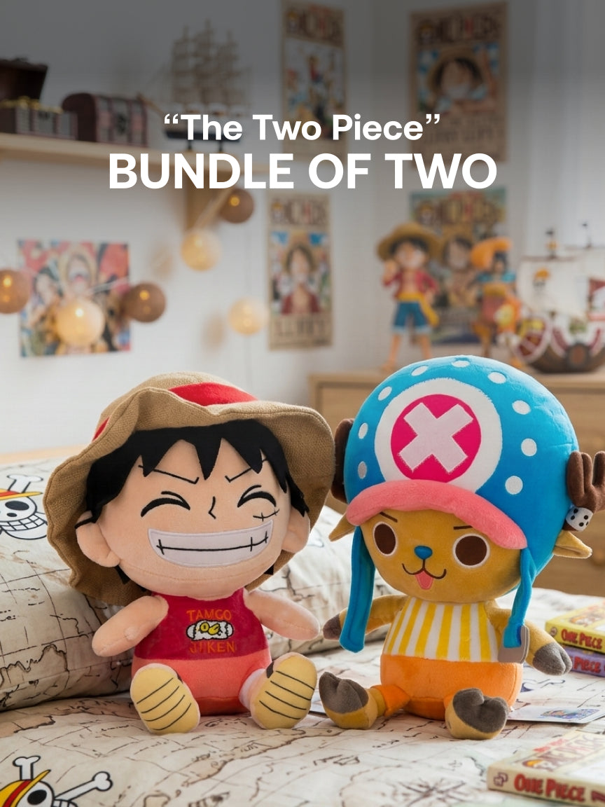 One Piece - 30cm Tall - Chopper Plushie V1, Luffy Plushie V1 - “The Two Piece” Bundle - Bundle of Two