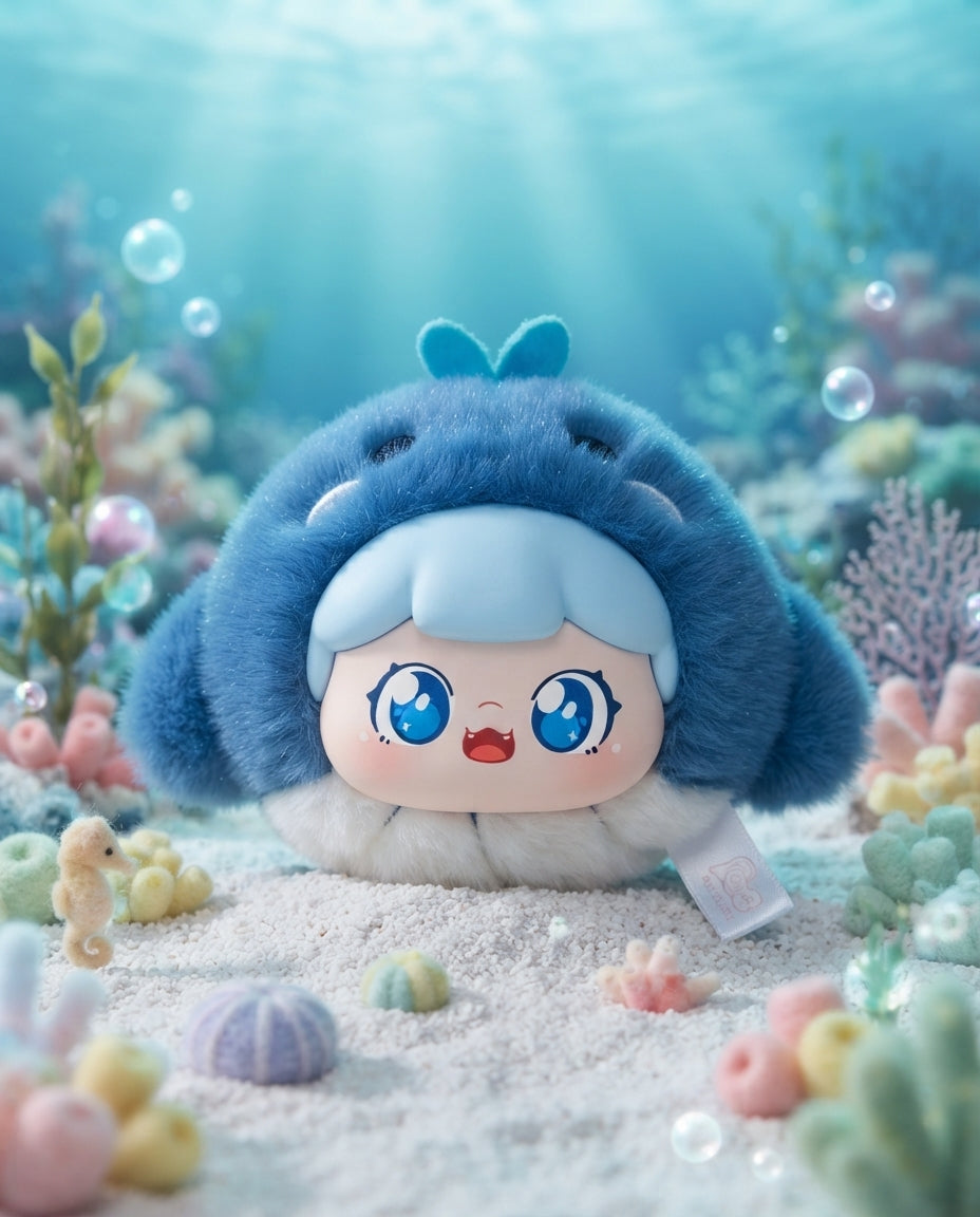 Cheerful Whale Charm - Ocean Series Plush Charms