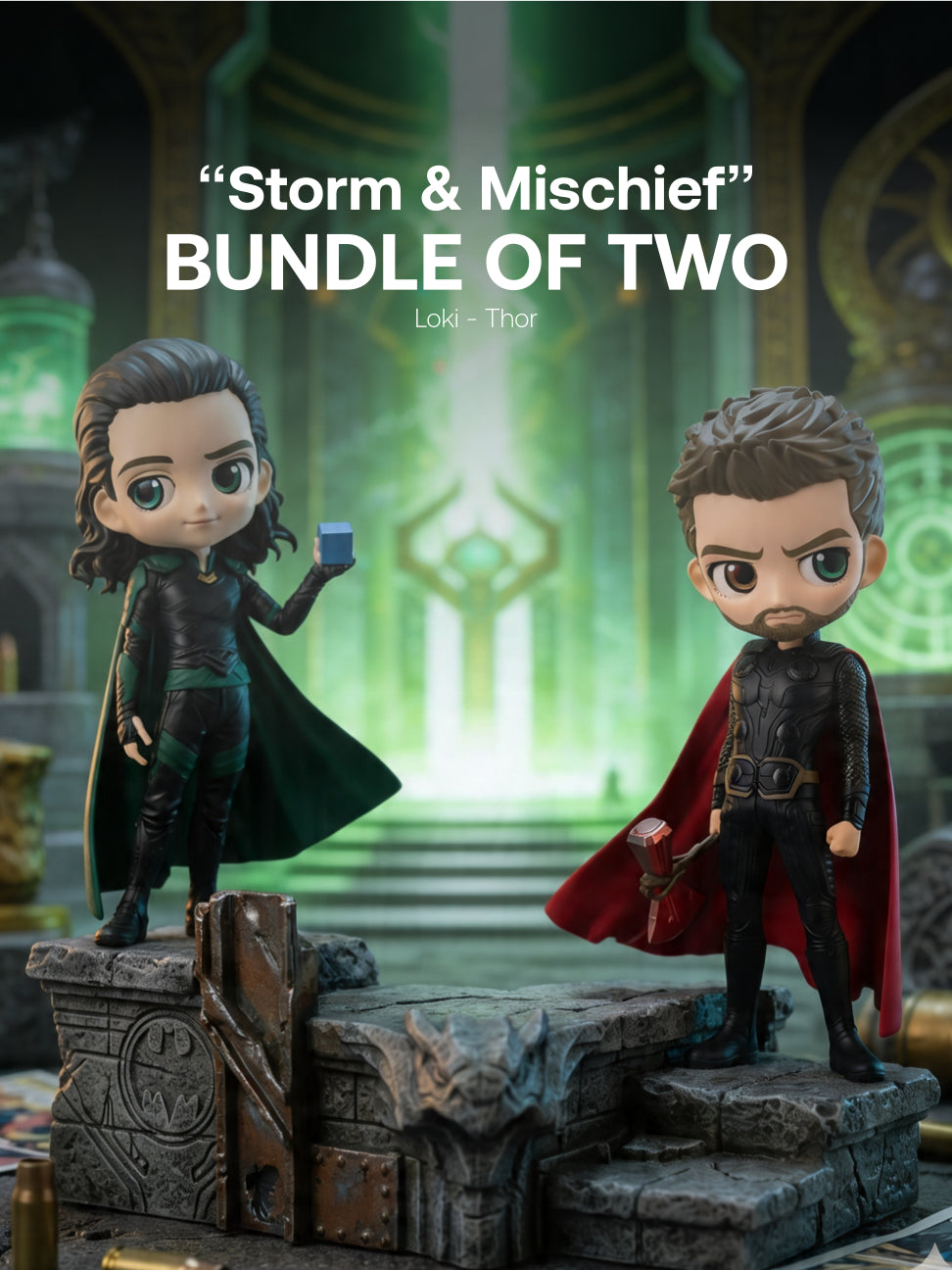 Marvel - Loki, Thor Qposket - “Storm & Mischief” Bundle - Bundle of Two