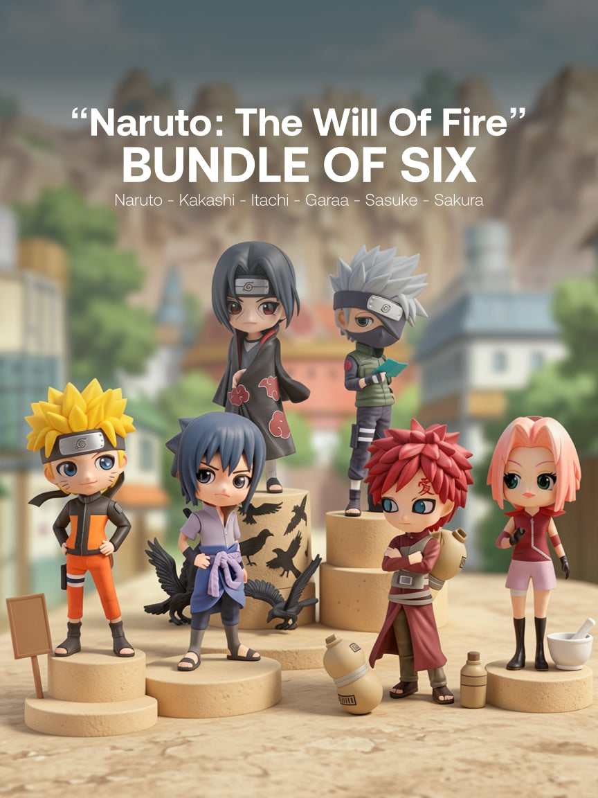 Naruto - Naruto, Kakashi, Itachi, Garaa, Sasuke, Sakura - Bundle of Six - “Naruto: The Will Of Fire” Bundle