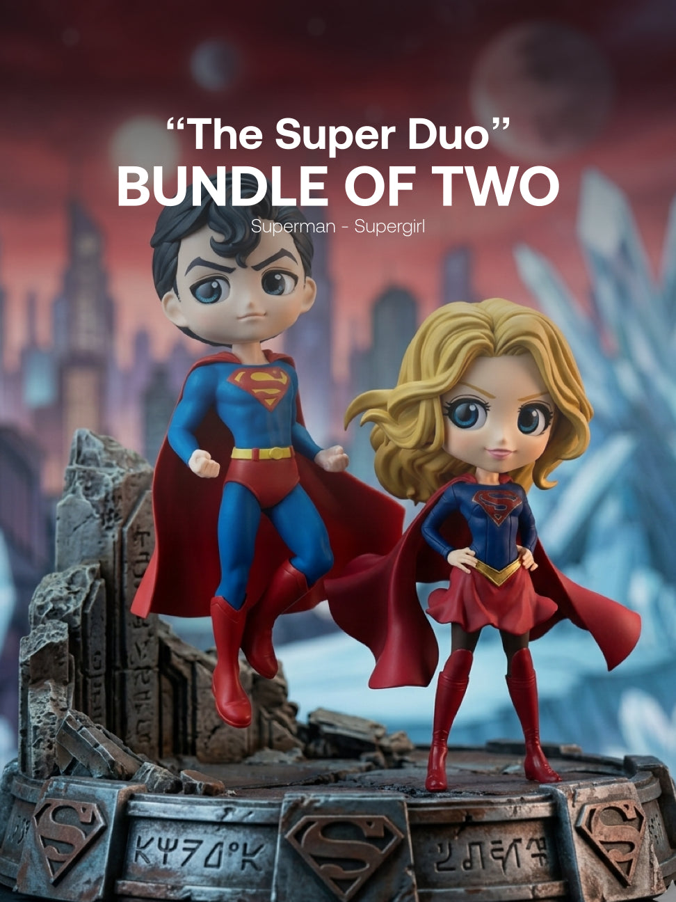 DC - Superman, Supergirl Qposket - “The Super Duo” Bundle - Bundle of Two