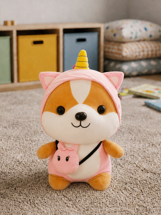 Plushie - Doggo in Unicorn Outfit Plushie - 25cm Tall