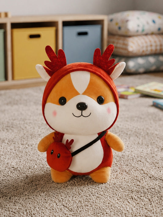Plushie - Doggo in Deer Outfit Plushie - 25cm Tall