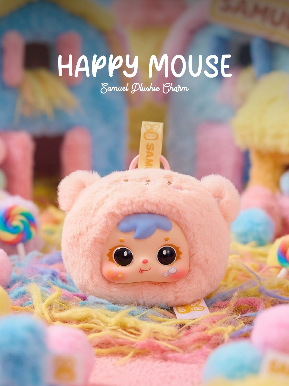 Happy Mouse Charm - Samuel Lucky Plush Charms - Lucky Animal Series
