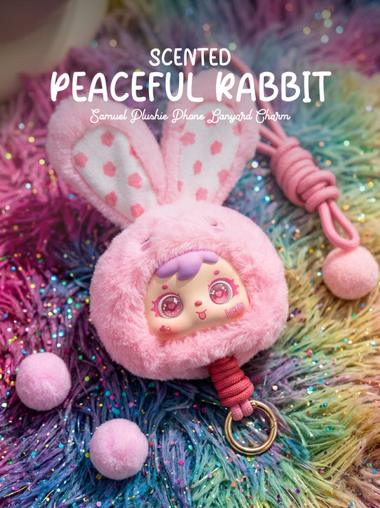 Peaceful Rabbit Charm - Samuel Scented Lucky Plush Charm - Lucky Animal Series - Phone Lanyard