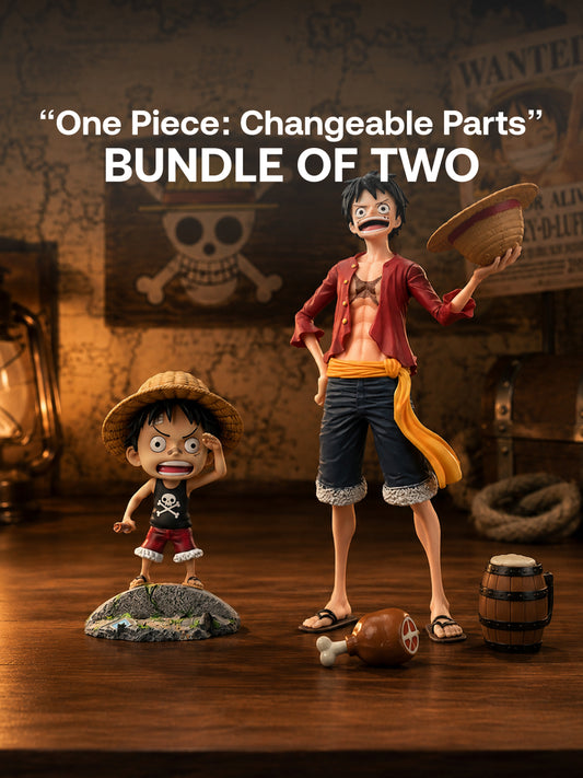 One Piece - XL Luffy Figurine With Changeable Parts - Luffy Figurine - “One Piece: Changeable Parts” Bundle - Bundle of Two