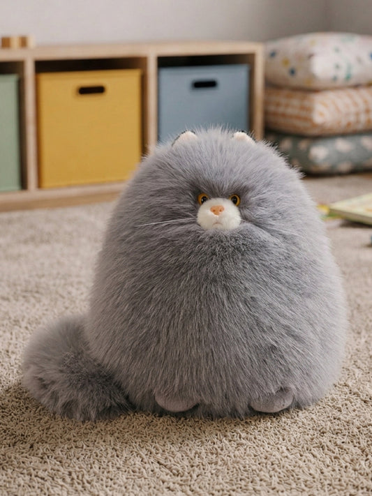 Plushie - 30cm Tall - Grey Persian Kitty Plushie